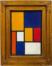 Piet Mondrian Dutch 1872- 1911 Oil on Canvas Painting in the style of. Kandinsky, Malevich, Period.