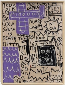 Jean Michel Basquiat Abstract In The Style of. Warhol, Haring & Basquiat Era. Mixed Media/Canvas.