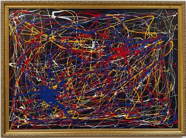 Jackson Pollock American Oil on canvas Painting In The Style of. Rothko, Kline, de Kooning Era