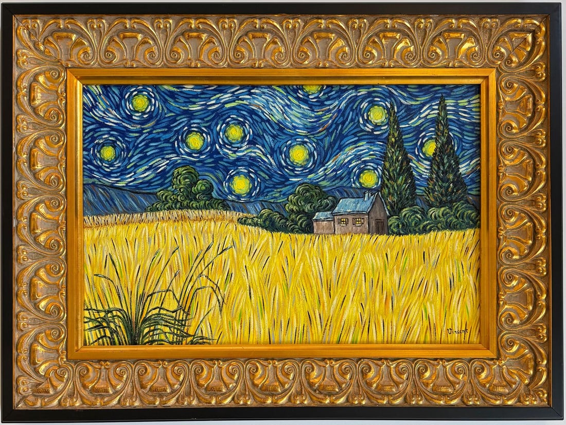 Vincent Van Gogh Dutch 1853-1890 Oil on Canvas painting in the style of. Gaugin, Monet, Degas Period (1 of 7)