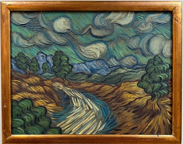Vincent Van Gogh Dutch 1853-1890 Oil on Canvas painting in the style of. Gaugin, Monet, Degas Period