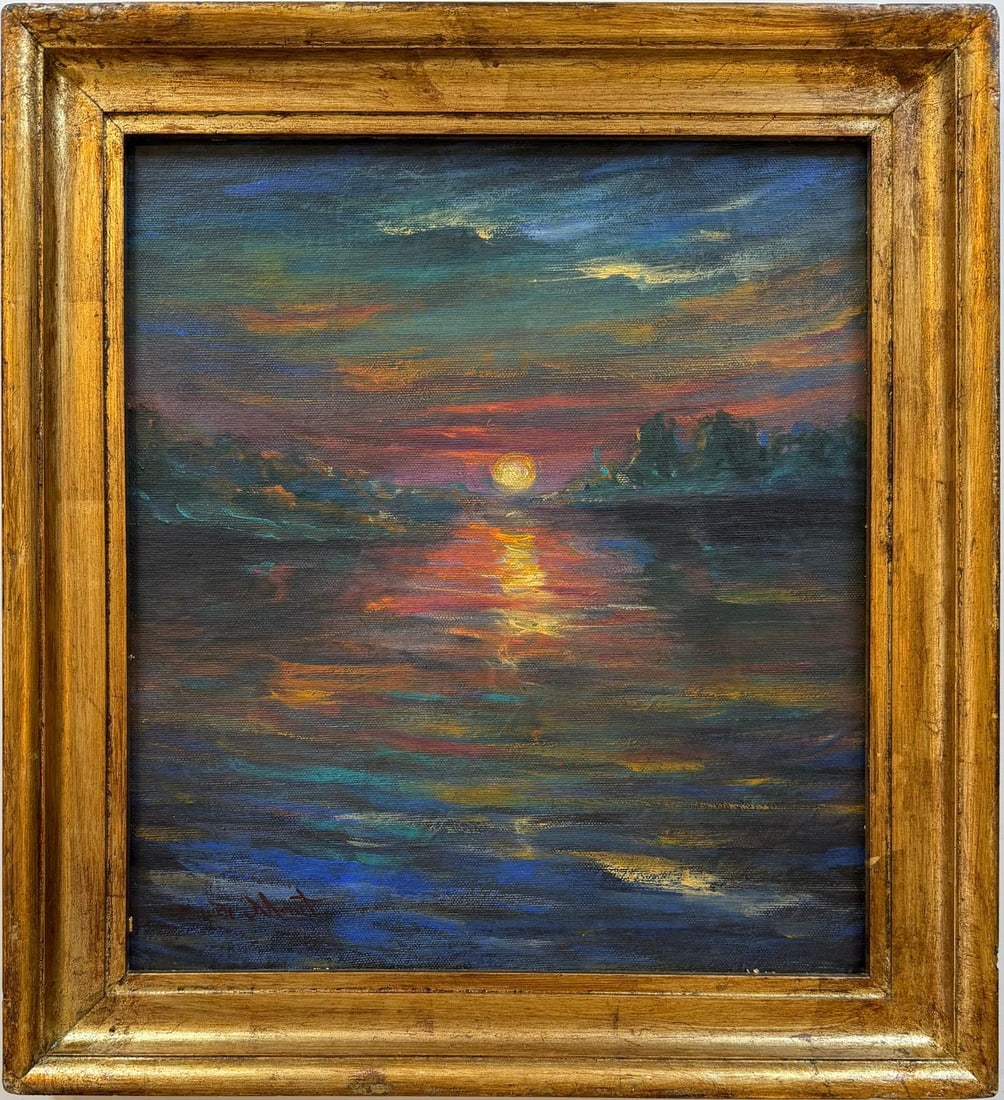 Claude Monet French 1840 - 1926 Oil on canvas In the Style of. Renoir & Manet Impressionist Era.: Title: Untitled Technique: Oil on canvas Measures: 13 x 12 inches Year: Undated Condition: Good Provenance: Private collection Visual Description:This serene oil on canvas captures the tranquil beauty