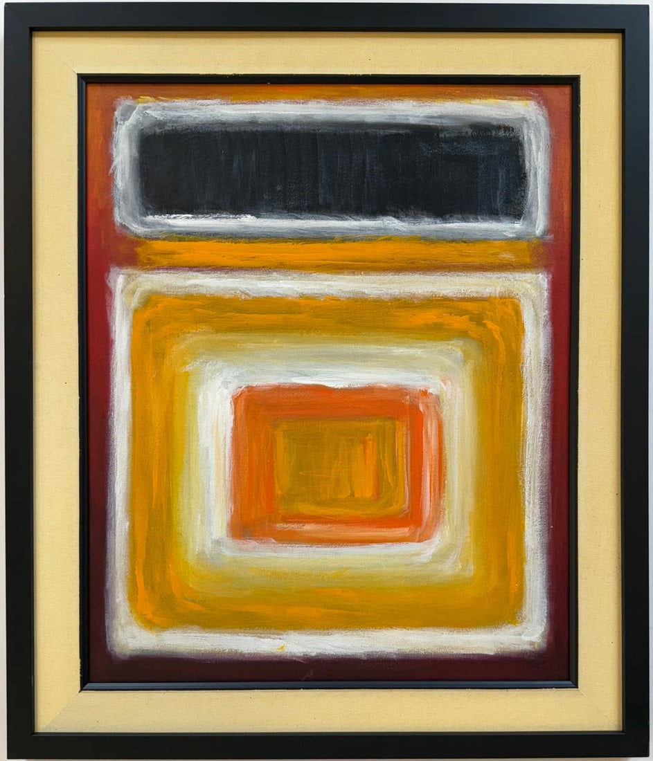 Mark Rothko Russian 1903 - 1970 Oil on canvas painting in the style of. Pollock, Kline, Abstract Era (1 of 7)