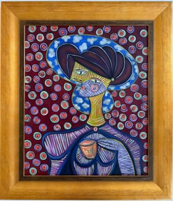 Pablo Picasso Spanish Oil on Canvas In The Style Of. Dali, Magritte, Chagall & Picasso Era