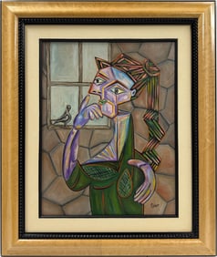 Pablo Picasso Spanish Oil on Canvas In The Style Of. Dali, Magritte, Chagall & Picasso Era