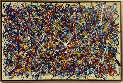 Jackson Pollock American Oil on Canvas Painting In The Style of. Rothko, Kline, de Kooning Era