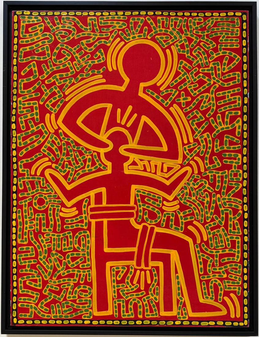 Keith haring American 1958 - 1990 Acrylic/Canvas In The Style of. Warhol & Haring Pop Art Period. (1 of 7)