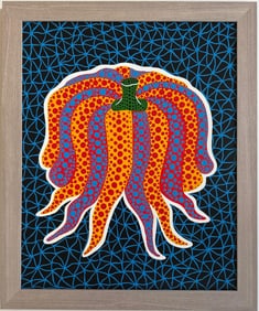 Yayoi Kusama (B.1929), In the Style of. Andy Warhol and Haring Pop Art Era. Acrylic on Canvas