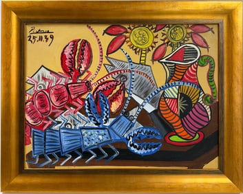 Pablo Picasso Spanish Oil on Canvas In The Style Of. Dali, Magritte, Chagall & Picasso Era