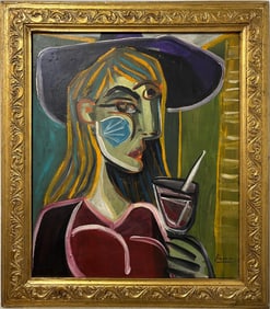 Pablo Picasso Spanish Oil on Canvas In The Style Of. Dali, Magritte, Chagall & Picasso Era