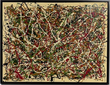 Jackson Pollock American Oil on canvas Painting In The Style of. Rothko, Kline, & Pollock Era