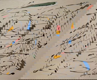 Jackson Pollock American Oil on canvas Painting In The Style of. Rothko, Kline, & Pollock Era