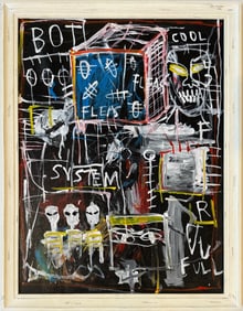 Jean Michel Basquiat Abstract In The Style of. Neo Expressionism & Modern Era Mixed Media/Canvas.