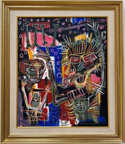 Jean Michel Basquiat Abstract In The Style of. Neo Expressionism & Modern Era Mixed Media/Canvas.