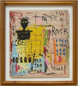 Jean Michel Basquiat Abstract In The Style of. Neo Expressionism & Modern Era Mixed Media/Paper.