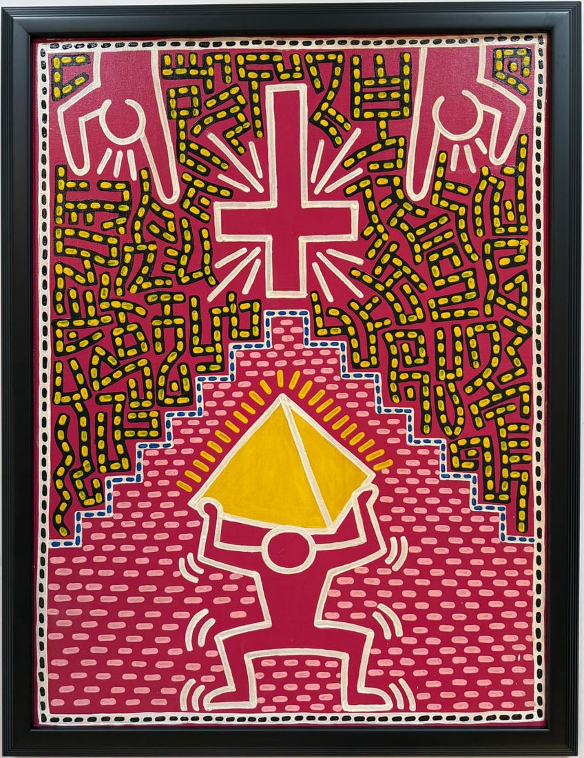 Keith haring American 1958 - 1990 Acrylic/Canvas In The Style of. Warhol & Haring Pop Art Period. (1 of 7)