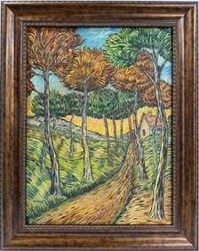 Vincent Van Gogh Dutch 1853-1890 Oil on Canvas painting. Gaugin & Van Gogh Impressionist Period.