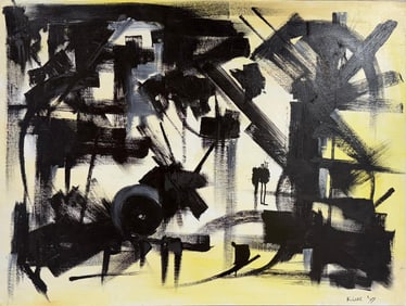 Franz Kline American Oil On canvas Painting In the style of Abstract-Expressionist Style Era