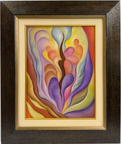 Georgia O'Keeffe American Oil On Canvas Painting in the style of. Pollock & O'Keeffe. Abstract Era