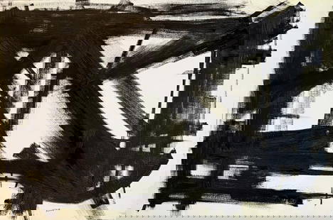 Franz Kline American Oil On canvas Painting In the style of Abstract-Expressionist Style Era: Title: Untitled Technique: Oil on canvas Dimensions: 31 x 47 inches Date: 1957 Provenance: Private collection Condition: Good Visual Description:This bold abstract composition is defined by aggressive