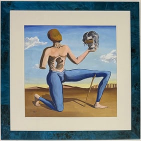Salvador Dali Spanish 1904 - 1989 Gouache on paper Painting in the style of. Magritte,