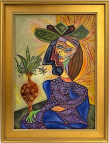 Pablo Picasso Spanish Oil on Canvas painting in the style of. Dali, Magritte, Chagall & Picasso Era