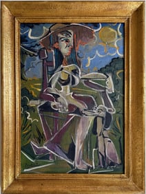 Pablo Picasso Spanish Oil on Canvas painting in the style of. Dali, Chagall & Picasso Erao