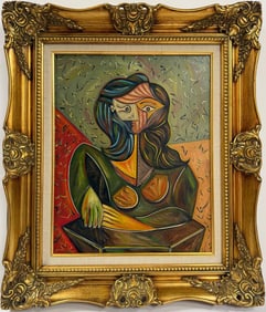 Pablo Picasso Spanish Oil on Canvas Dali, Chagall & Picasso Era