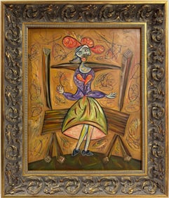 Pablo Picasso Spanish Oil on Canvas painting in the style of. Dali, Chagall & Picasso Erao