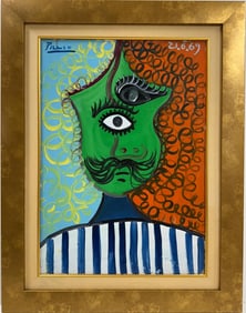 Pablo Picasso Spanish Oil on Canvas painting in the style of. Dali, Chagall & Picasso Erao