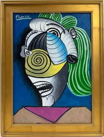 Pablo Picasso Spanish Oil on Canvas painting in the style of. Dali, Chagall & Picasso Erao