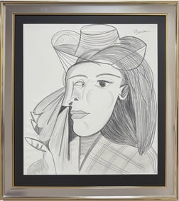 Pablo Picasso Spanish Crayon on Paper painting in the style of. Dali, Chagall & Picasso Erao