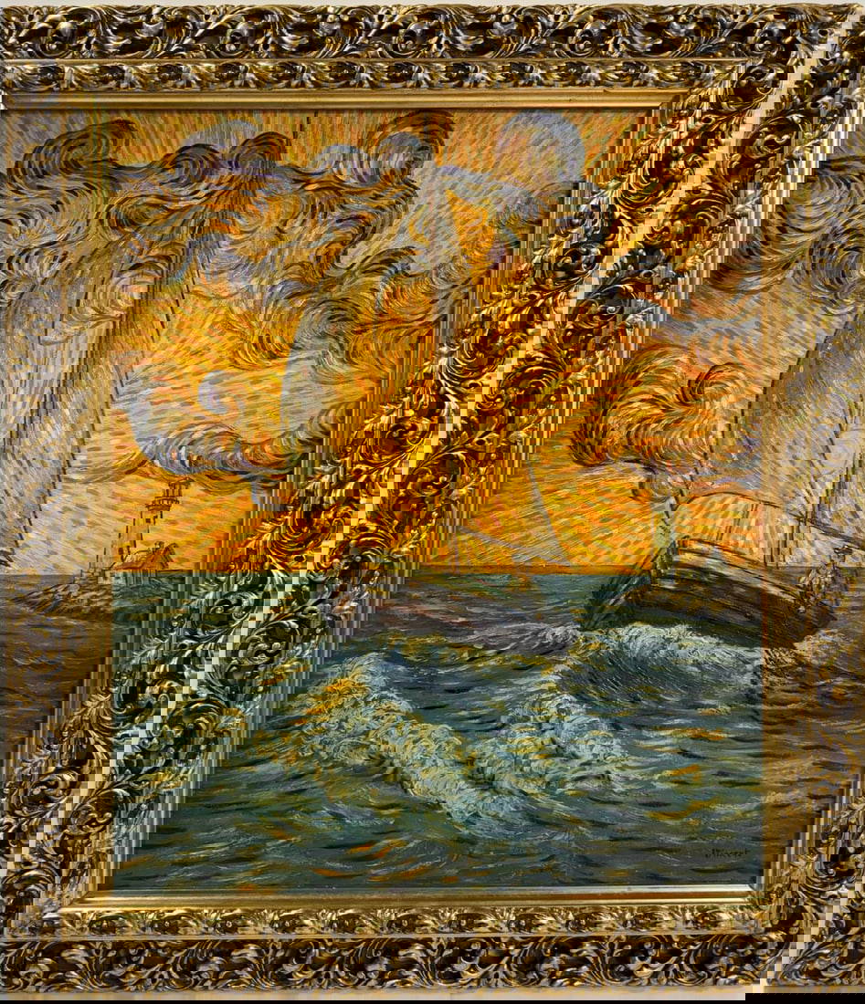 Vincent Van Gogh Dutch 1853-1890 Oil On Canvas Painting. Gaugin & Van