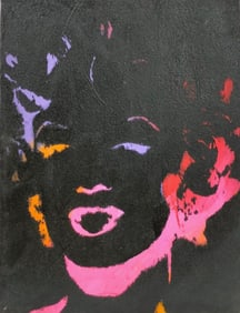 Andy Warhol American 1928-1987 Acrylic/Canvas in the style of. Haring and Warhol Pop Art Era
