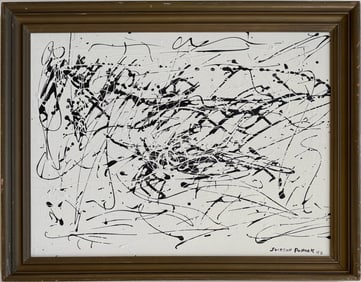 Jackson Pollock American Oil on Canvas Painting In The Style of. Rothko, Kline, & Pollock Era