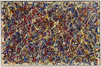 Jackson Pollock American Oil on Canvas Painting In The Style of. Rothko, Kline, & Pollock Era