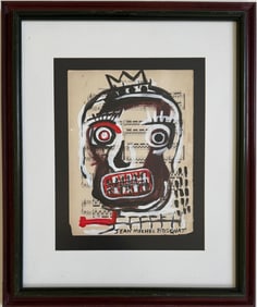 Jean Michel Basquiat Abstract In The Style of. Neo Expressionism & Modern Era Mixed Media/Paper.
