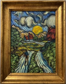 Vincent Van Gogh Dutch 1853-1890 Oil on Canvas painting. Gaugin & Van Gogh Impressionist Period.