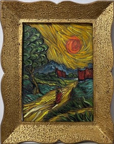 Vincent Van Gogh Dutch 1853-1890 Oil on Canvas painting. Gaugin & Van Gogh Impressionist Period.