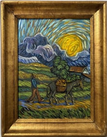 Vincent Van Gogh Dutch 1853-1890 Oil on Canvas painting. Gaugin & Van Gogh Impressionist Period.