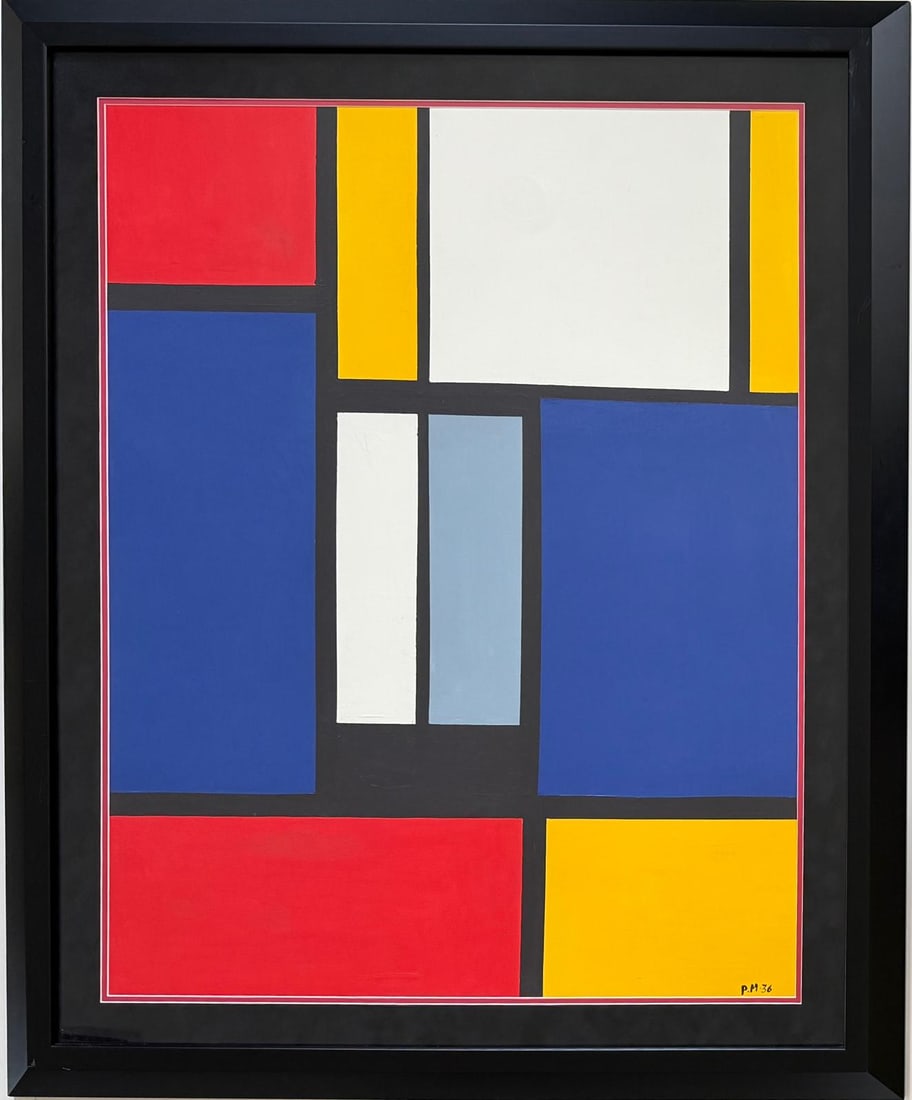 Piet Mondrian Dutch 1872- 1911 Oil on Paper Painting in the style of. Modernism and Abstraction Era (1 of 7)