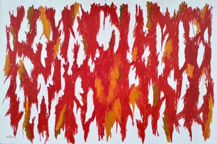 Clyfford Still American Oil on Canvas painting in the style of. Pollock & Still Abstract Style Era