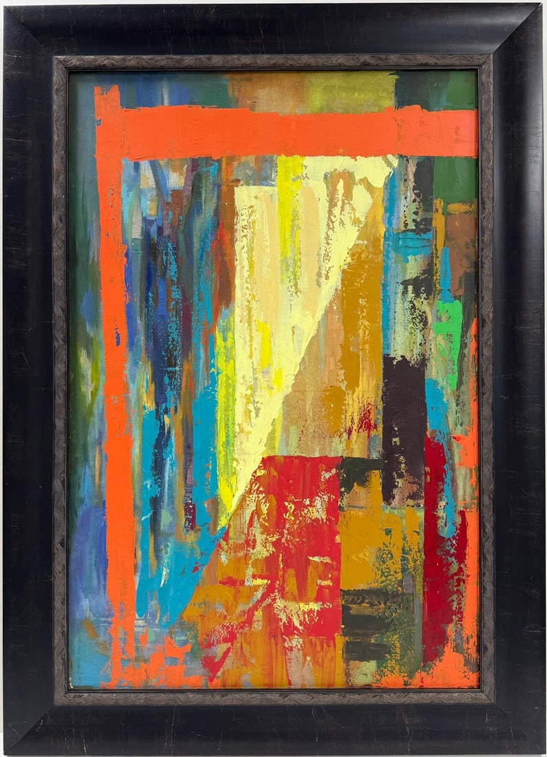 John Hoyland British Acrylic/Canvas painting in the style of. Cy Twombly and Pollock Abstract Era (1 of 7)