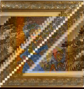 Pablo Picasso Spanish Oil on Canvas In The Style Of. Dali, Magritte, Chagall & Picasso Era: Title: Untitle Technique: Oil on canvas Measures: 20 x 18 inches Year: 1936 Condition: Good Provenance: Private collection Visual Description:This dynamic oil on canvas composition captures an intimat