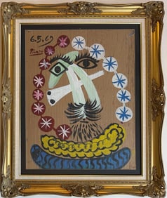 Pablo Picasso Spanish Oil on Cardboard. In The Style Of. Dali, Magritte, Chagall & Picasso Era