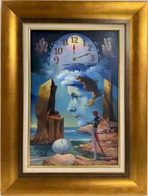 Salvador Dali Spanish 1904 - 1989 Oil on Canvas Painting in the style of. Magritte & Dali Surrealism