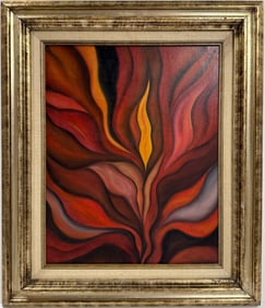 Georgia O'Keeffe American Oil On Canvas Painting in the style of. Pollock & O'Keeffe. Abstract Era