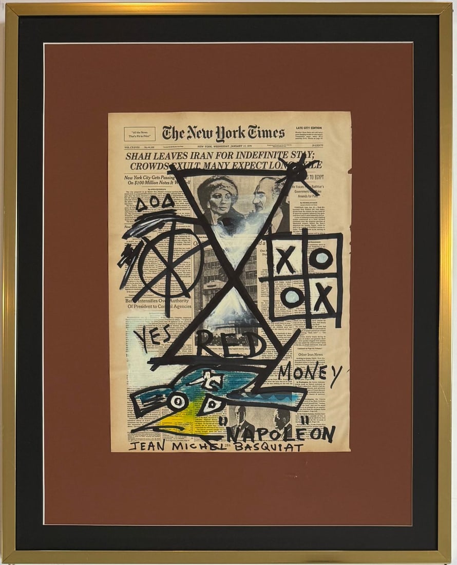 Jean Michel Basquiat Abstract In The Style of. Neo Expressionism & Modern Era Mixed Media/Paper. (1 of 7)