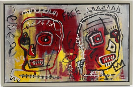 Jean Michel Basquiat Abstract In The Style of. Neo Expressionism & Modern Era Mixed Media/Canvas.