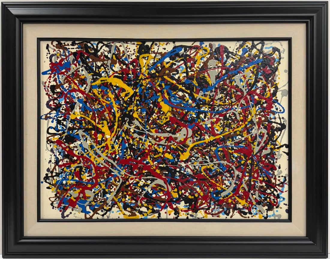 Jackson Pollock Silver Over Black White Yellow Red 1948
